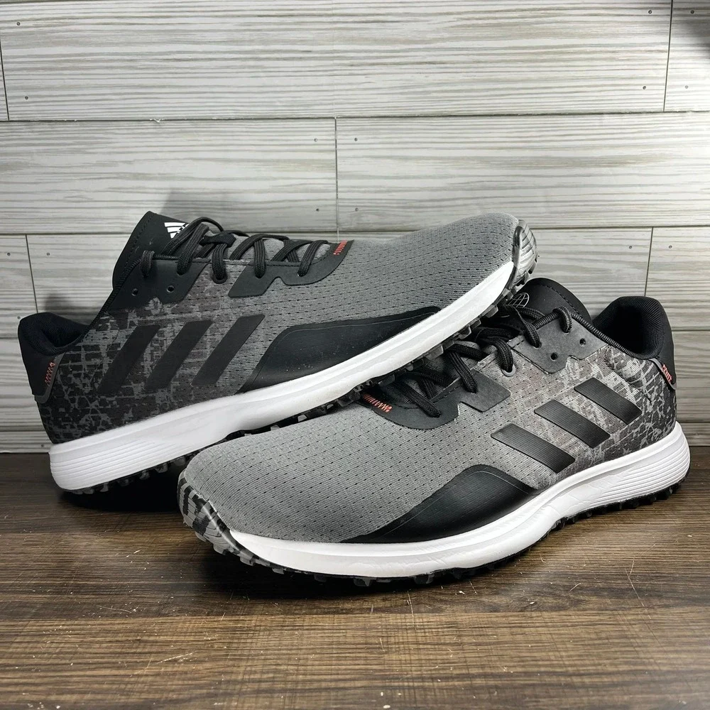 Adidas S2G Gray Black SpikeLess Men's Golf Shoes - Men's Size 12.5